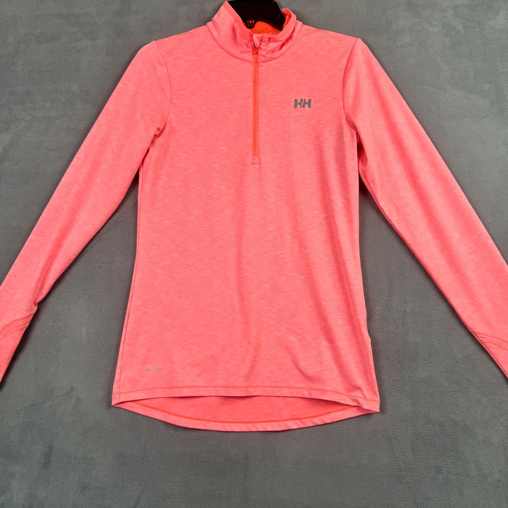 Helly Hansen X-Cool Womens Quarter Zip Running Top Pink Heather Size Medium